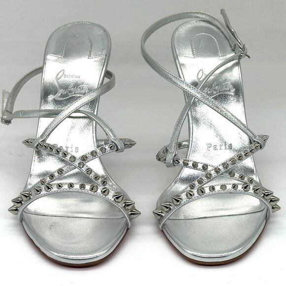 Christian Louboutin TATOOSHKA SPIKES 100 Strappy Sandals Heels Shoes - Picture 7 of 16